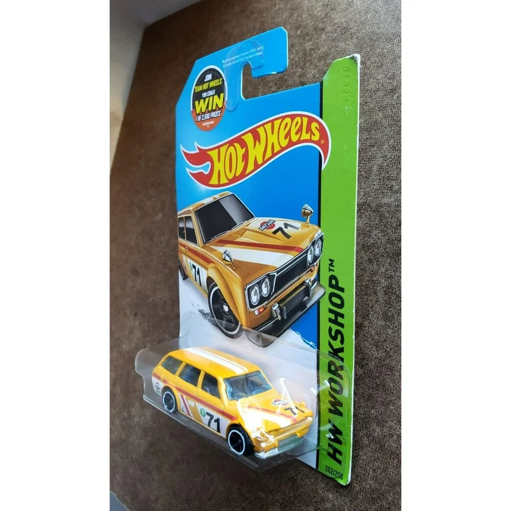 2015 Hot Wheels '71 DATSUN BLUEBIRD 510 WAGON 202 Pearl Yellow HW WORKSHOP OH5SP